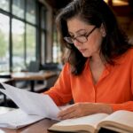 Translator reviewing power of attorney document