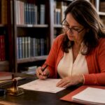 Sworn translator reviewing official document