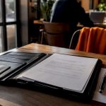 Desk with certified translation and pen