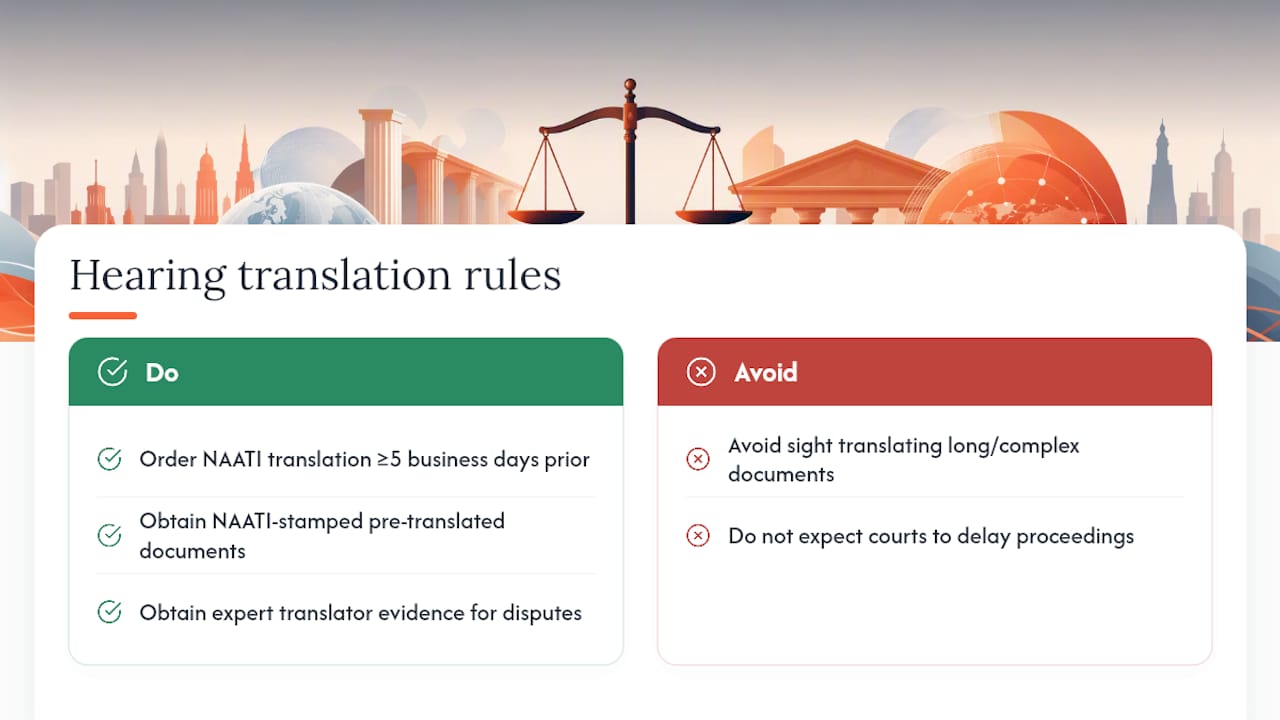 9. Sight translations at hearings — overview diagram