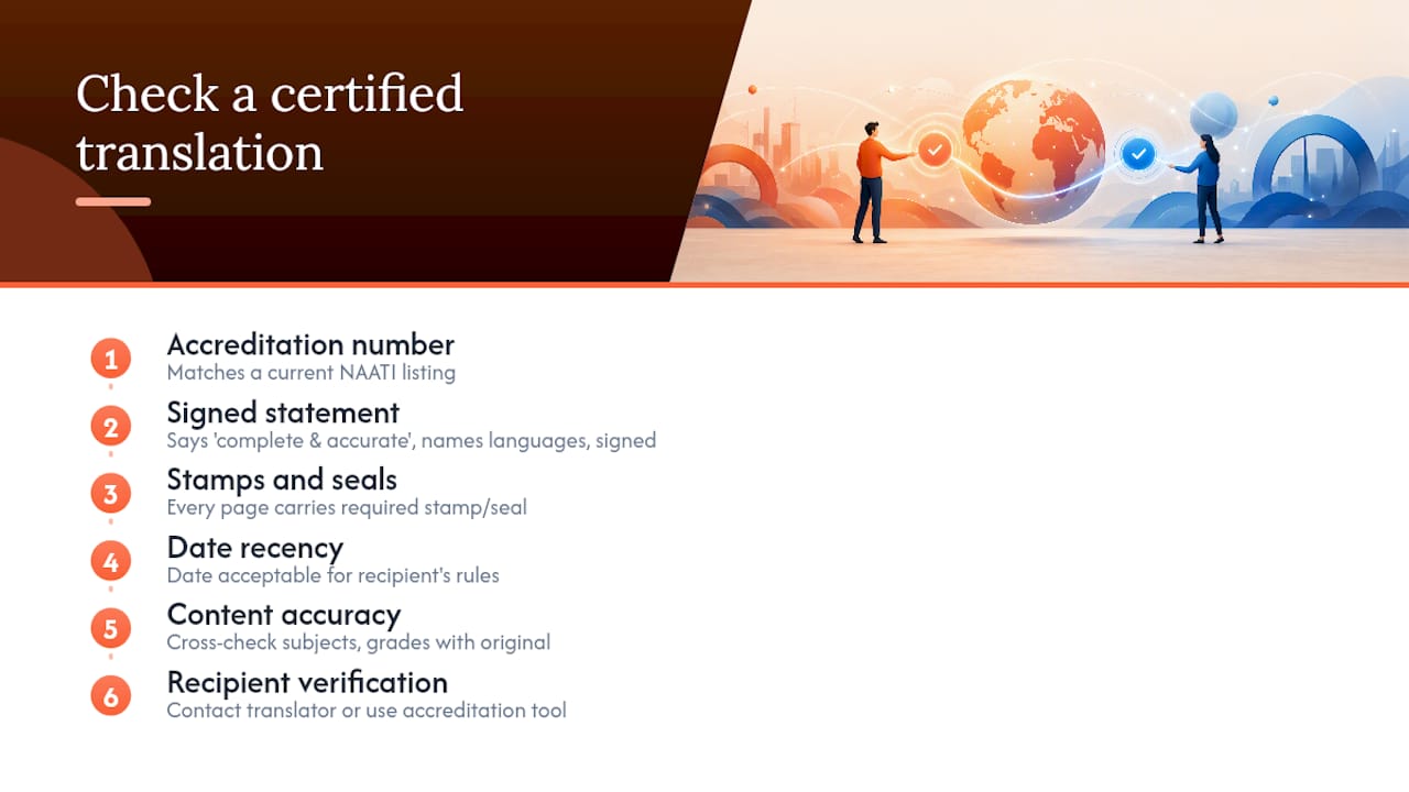 How do you verify a certified translation once you've got it? — overview diagram