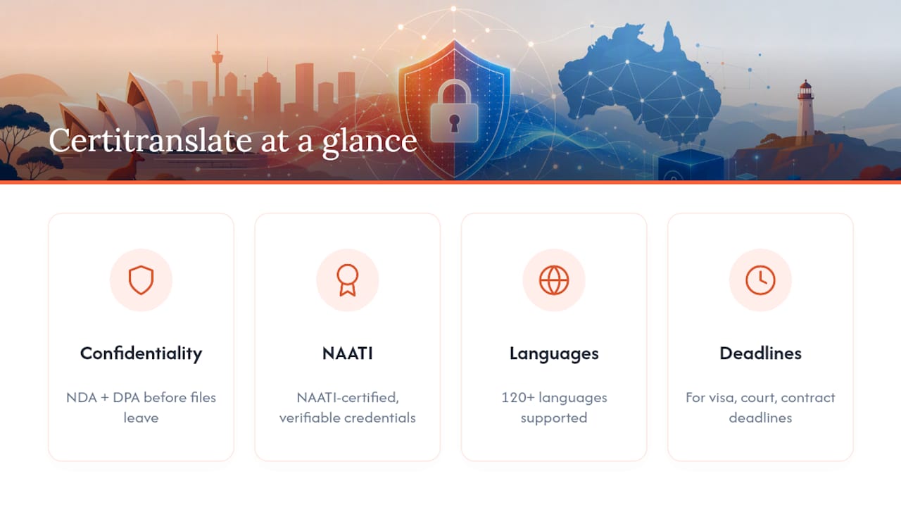 Certitranslate: certified translation built around confidentiality, not bolted onto it — overview diagram