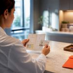 Provider reviewing overseas vaccination records