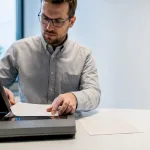 Document being prepared for high quality scanning
